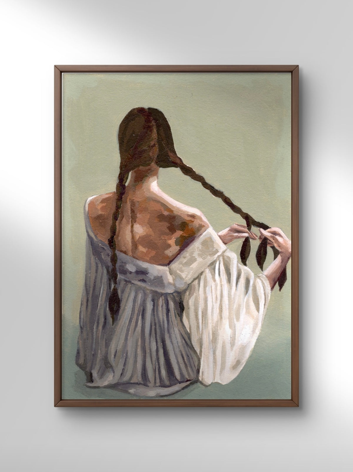 Between her fingers Print